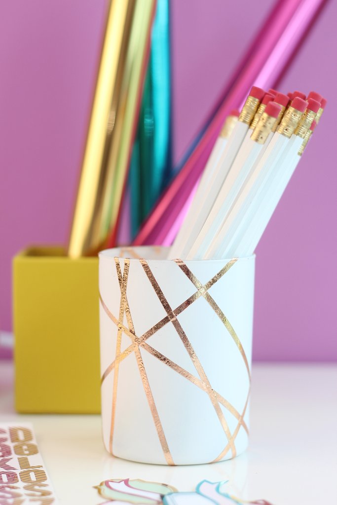 Rose Gold Foiled Pencil Cup