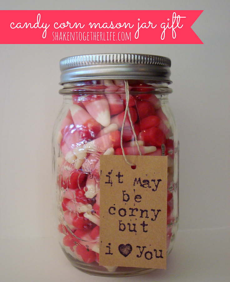valentine candy corn mason jar gift