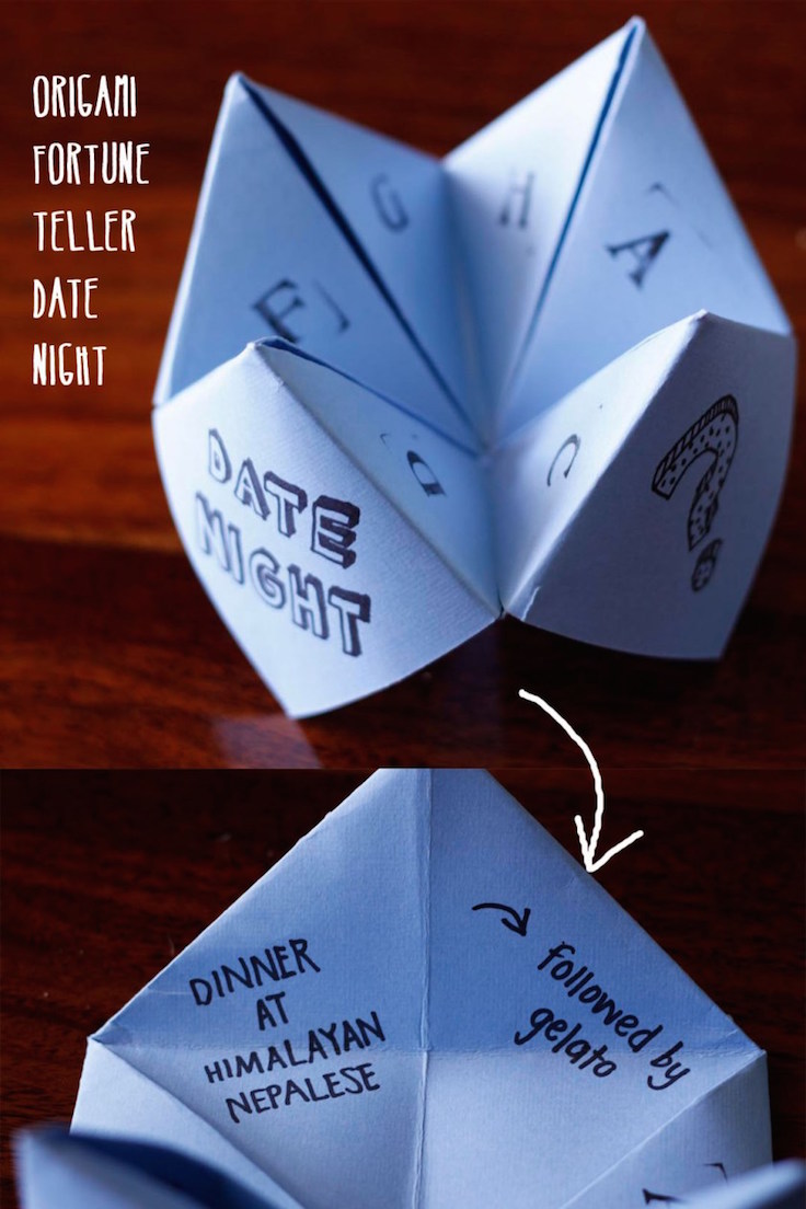 origami fortune teller date gift idea diy