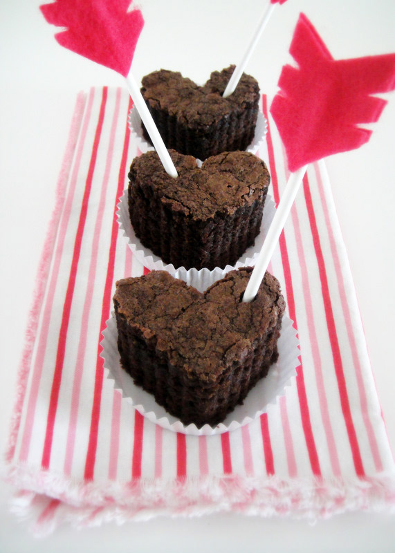 valentines day gift idea heart shaped brownies arrows