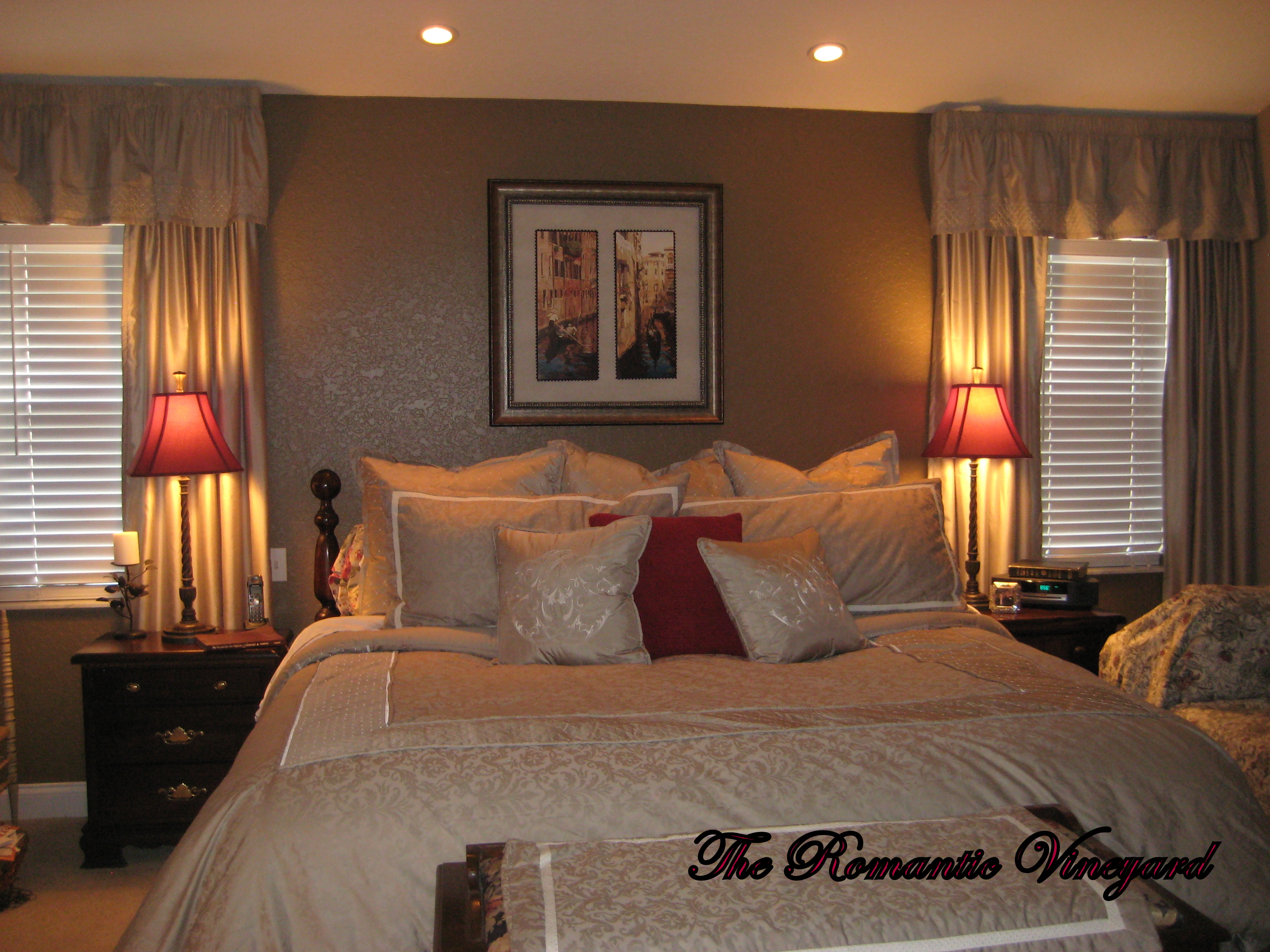romantic master bedroom dark furniture
