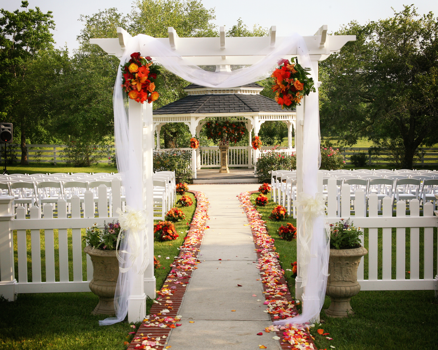 Garden Gazebo Wedding Ceremony Aisle Decorating Ideas With Best Design And Outdoor Wedding Ceremony Decorations 
